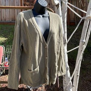 Olive green button up sweater